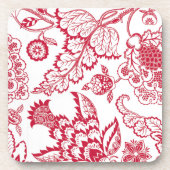 Dessous-de-verre Impression Jacobean rouge (Devant)