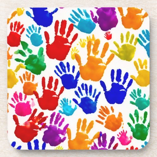 Dessous-de-verre Impression manuelle colorée (Devant)