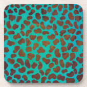 Dessous-de-verre Impression marron et sarcelle Dalmatien (Devant)