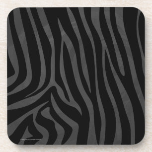 Dessous-de-verre Impression noire et grise Zebra