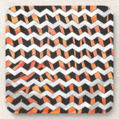 Dessous-de-verre Impression noire et orange Zebra (Devant)