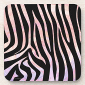 Dessous-de-verre Impression noire et rose Zebra (Devant)