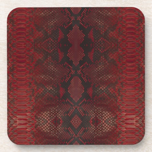Dessous-de-verre Impression Python rouge et noir (Devant)