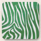 Dessous-de-verre Impression verte et blanche Zebra (Devant)