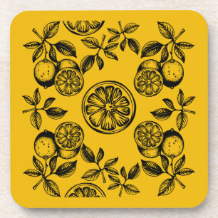Dessous-de-verre Impression vintage d'agrumes