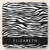 Dessous-de-verre Impression Zèbre, Grilles, Noir Et Blanc, Votre No (Devant)