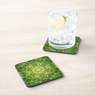 Dessous-de-verre imprimé décoratif vert Abstrait
