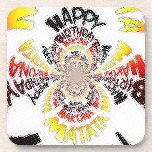 Dessous-de-verre Imprimer Anniversaire Kaleidoscope (Devant)