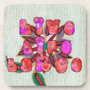 Dessous-de-verre Imprimer l'art "Live Life Large"