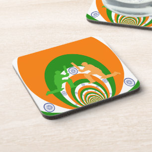 Dessous-de-verre Inde Cricket Spirit Design abstrait