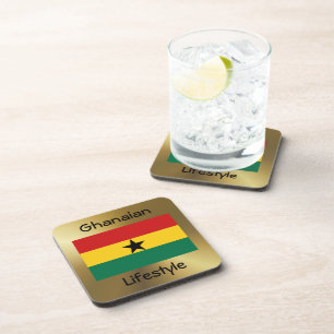 Dessous-de-verre Indicateur Ghana+Dessous de verre texte