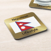 Dessous-de-verre Indicateur Népal+Dessous de verre texte (Côté gauche)