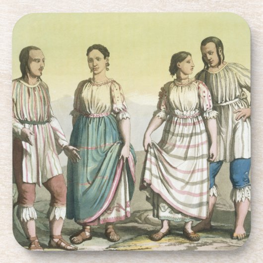 Dessous-de-verre Indiens de Michoacan dans le costume traditionnel, (Devant)