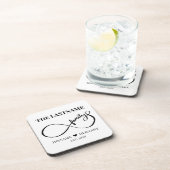 Dessous-de-verre Infinity Personalized Family Name and Est. Date (Côté Droit)