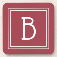 Initiale monogrammée rouge cramoisi et blanc moder