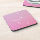 Dessous-de-verre Initiales de chevauchement modernes 2 | Ombre rose (Côté gauche)