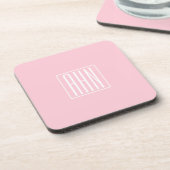 Dessous-de-verre Initiales Monogramme | Blanc Sur Rose Clair (Côté gauche)