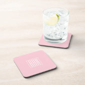 Dessous-de-verre Initiales Monogramme | Blanc Sur Rose Clair (Côté Droit)