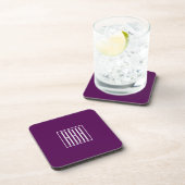 Dessous-de-verre Initiales Monogramme | Blanc Sur Violet Foncé (Côté Droit)