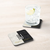 Dessous-de-verre Initiales Monogrammées Noir et Blanc Modernes (Côté Droit)