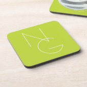 Dessous-de-verre Initiales superposées Modern 2 | Vert citron (Côté gauche)