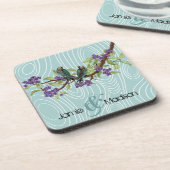 Dessous-de-verre Inséparables turquoises assis dans l'arbre (Côté gauche)