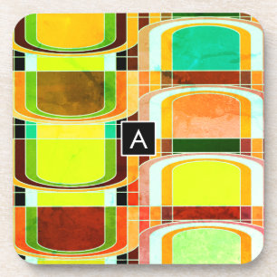 Dessous-de-verre Inspiré de funky rétro coloré