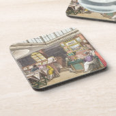 Dessous-de-verre Intérieur dépôt d'Ackermann du "des arts, Lit (Côté gauche)