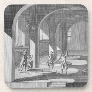 Dessous-de-verre Intérieur d'une savonnerie, illustration pour une