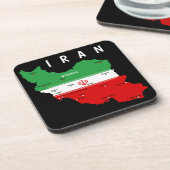 Dessous-de-verre Iran Map with Flag and Emblem (Côté gauche)