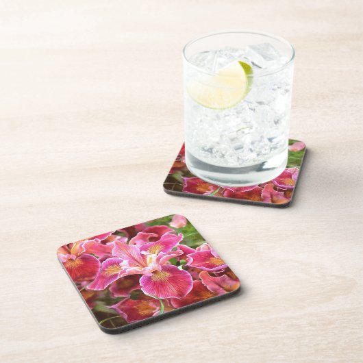 Dessous-de-verre Iris rose orange (Côté Droit)