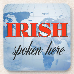 Dessous-de-verre Irlandais parlé ici terre nuageuse