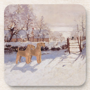 Dessous-de-verre Irlandais Terriers en hiver