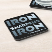 Dessous-de-verre Iron Sharpens Fer - Christian Men & Women Proverbe (Côté gauche)