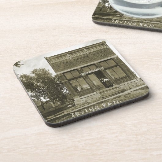 DESSOUS-DE-VERRE IRVING KANSAS POST OFFICE PHOTO MARSHALL COUNT KS (Côté gauche)