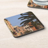 Dessous-de-verre Italie, Sardaigne, Cagliari. Bâtiments et palmiers (Côté gauche)