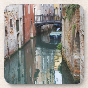 Dessous-de-verre Italie, Venise, reflets et petit pont de