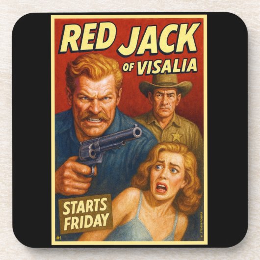 dessous de verre "JACK ROUGE DE VISALIA". #1 DE 6. (Devant)