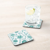 Dessous-de-verre Jacobean Floral Lg Motif Teintures sur blanc (Côté Droit)