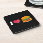 Dessous-de-verre J'adore Burger Cheeseburger Manger Malsain (Côté gauche)