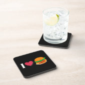 Dessous-de-verre J'adore Burger Cheeseburger Manger Malsain (Côté Droit)