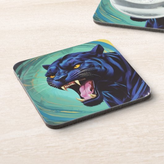 Dessous-de-verre Jaguar - Panthère noire (Côté gauche)