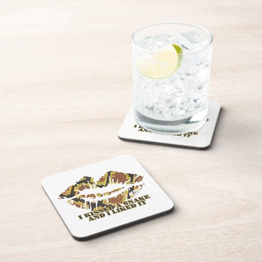 Dessous-de-verre J'ai embrassé un serpent Brown et l'impression or (Côté Droit)