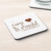 Dessous-de-verre J'aime le chocolat, en français ! (Côté gauche)