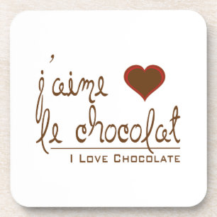Dessous-de-verre J'aime le chocolat, en français !