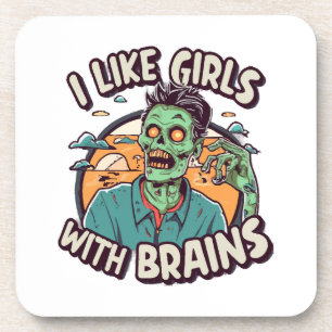 Dessous-de-verre J'aime les filles avec du cerveau