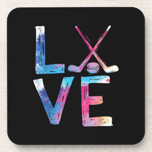 Dessous-de-verre J'aime les filles de hockey sur glace Cadeaux de h
