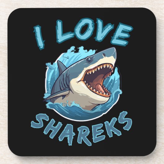 Dessous-de-verre J'aime les requins Fisher (Devant)
