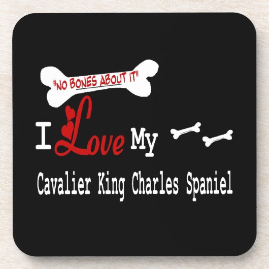 Dessous-de-verre J'Aime Mon Cavalier Roi Charles Spaniel (Devant)