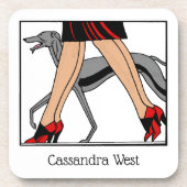 Dessous-de-verre Jambes Art déco femmes Greyhound Whippet Chien R (Devant)